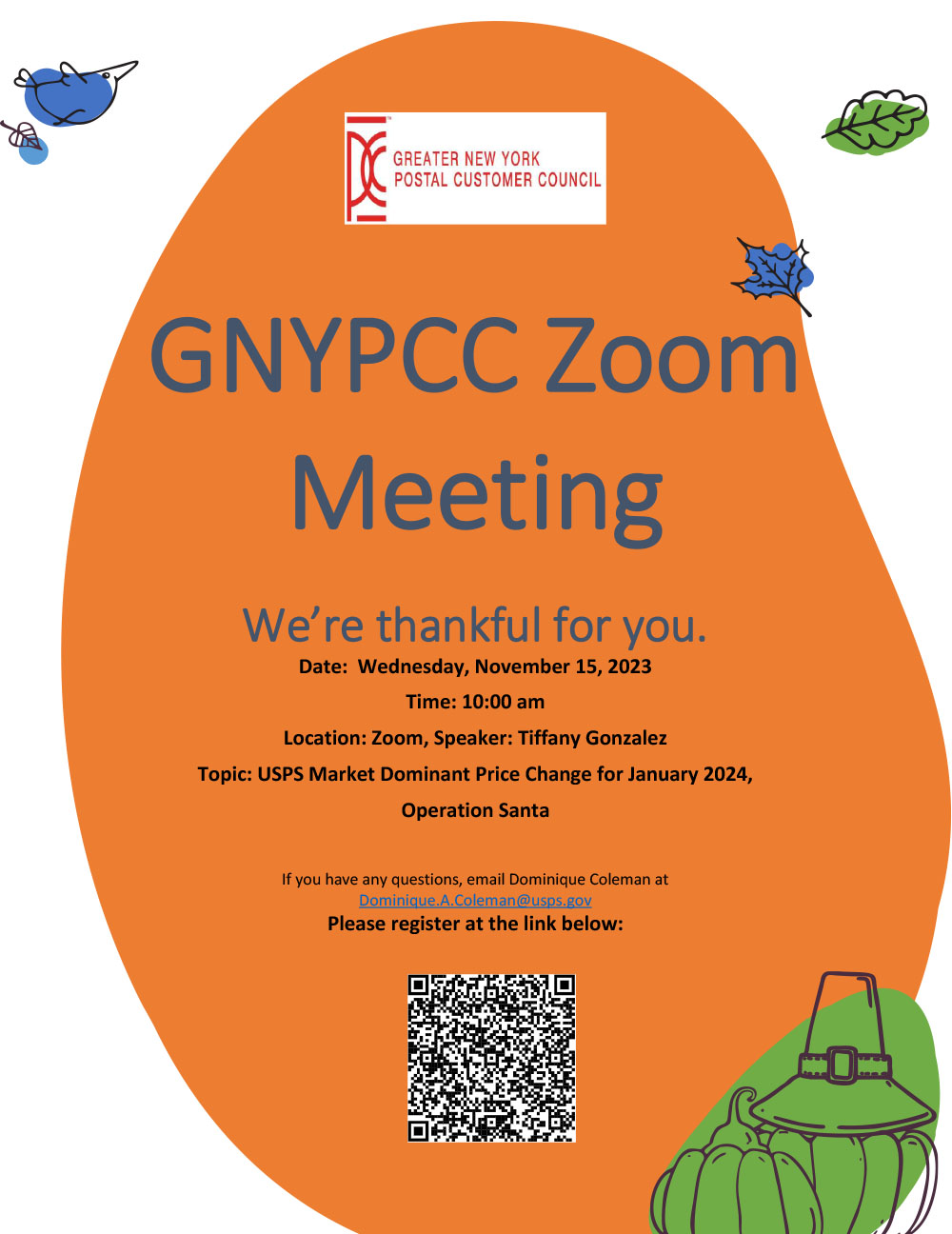 monthly meeting flyer